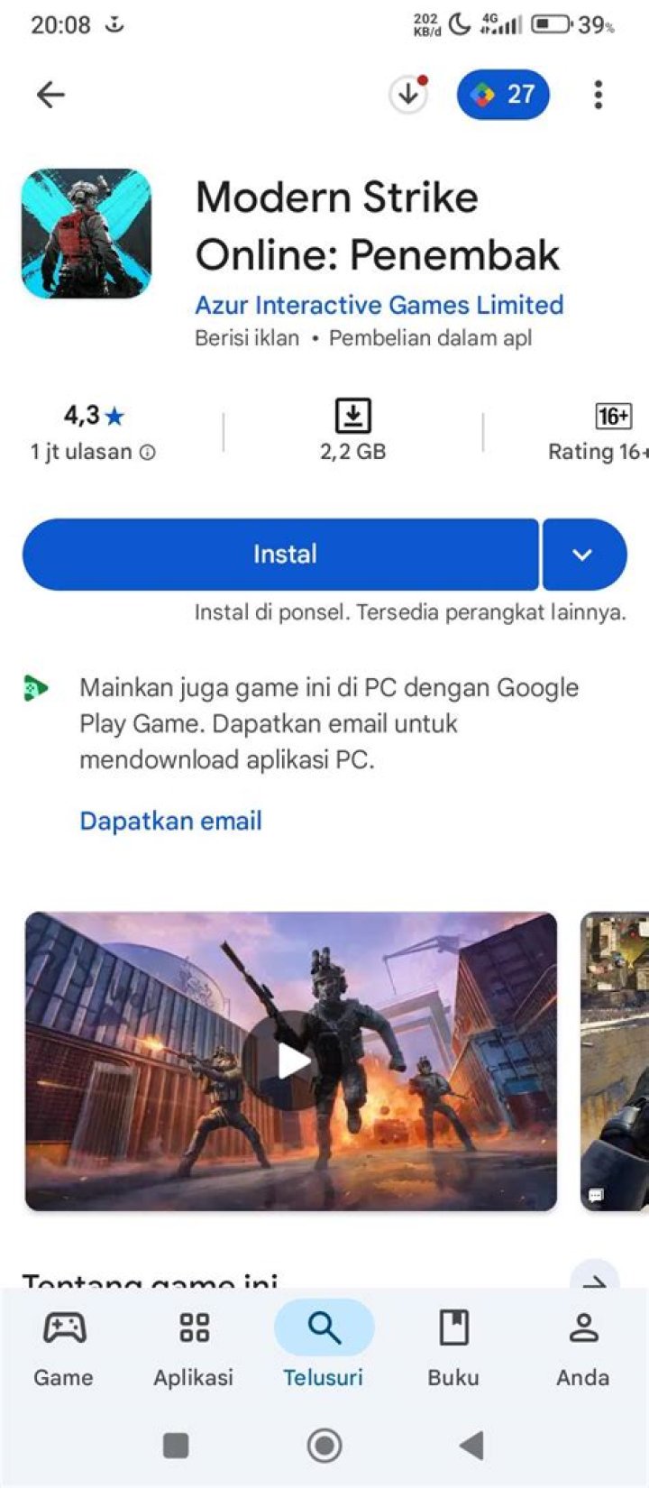Apakah mendownload game dari Internet?