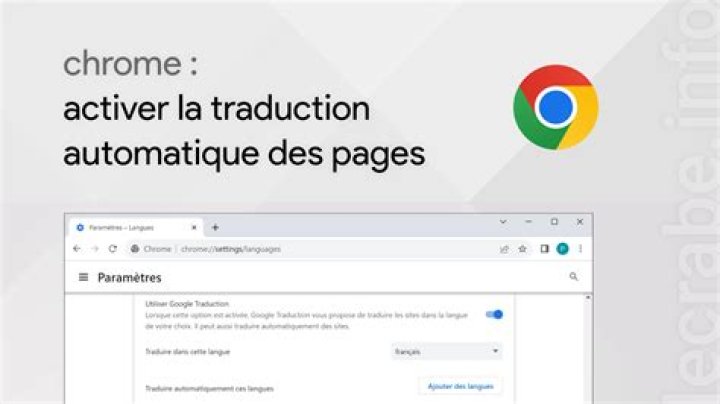 Comment activer la traduction automatique sur Chrome?