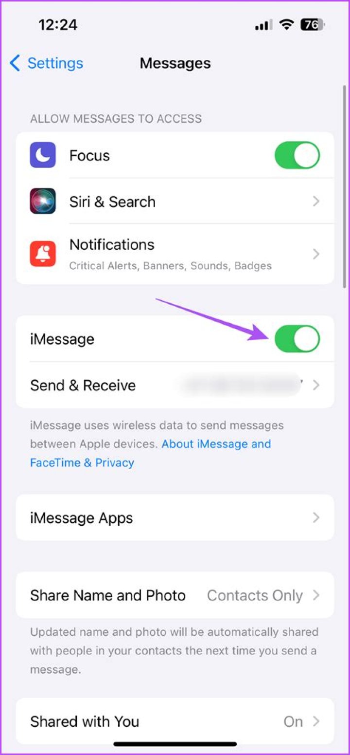 How do I get iMessage on my iPhone 6?