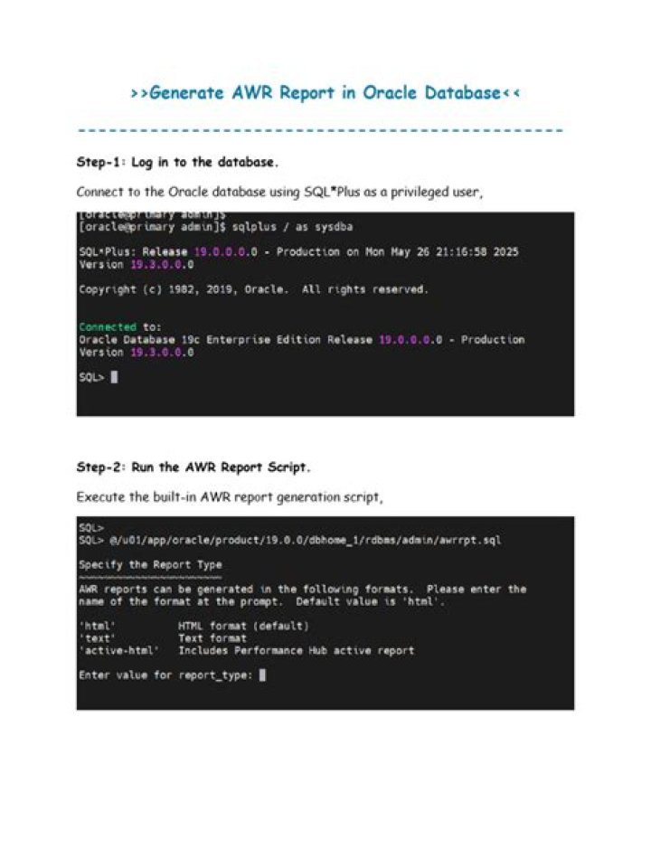 How do I run AWR report in RAC?