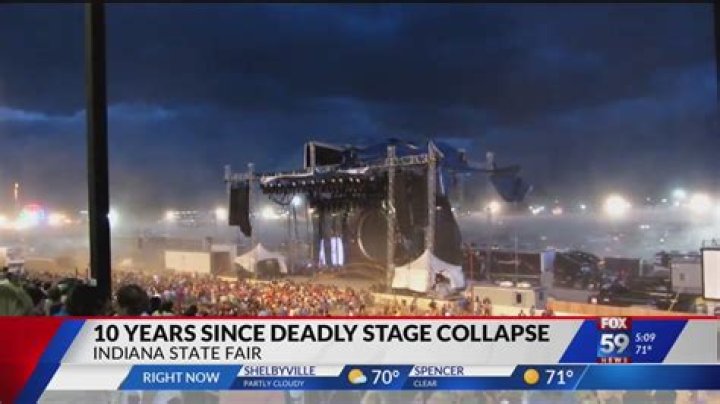 How many people died at the Indiana State Fair stage collapse?