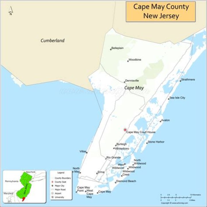 What is the area code for Cape May NJ?