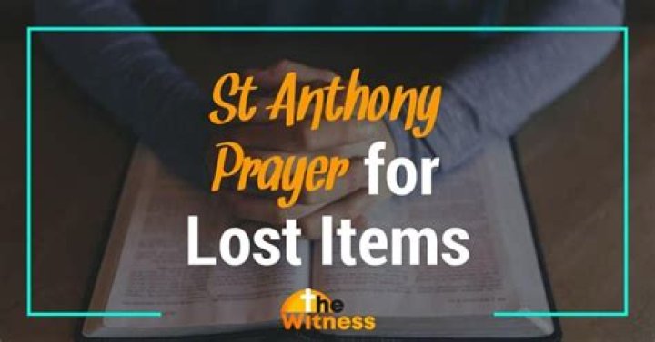 What is the prayer to St Anthony for lost items?