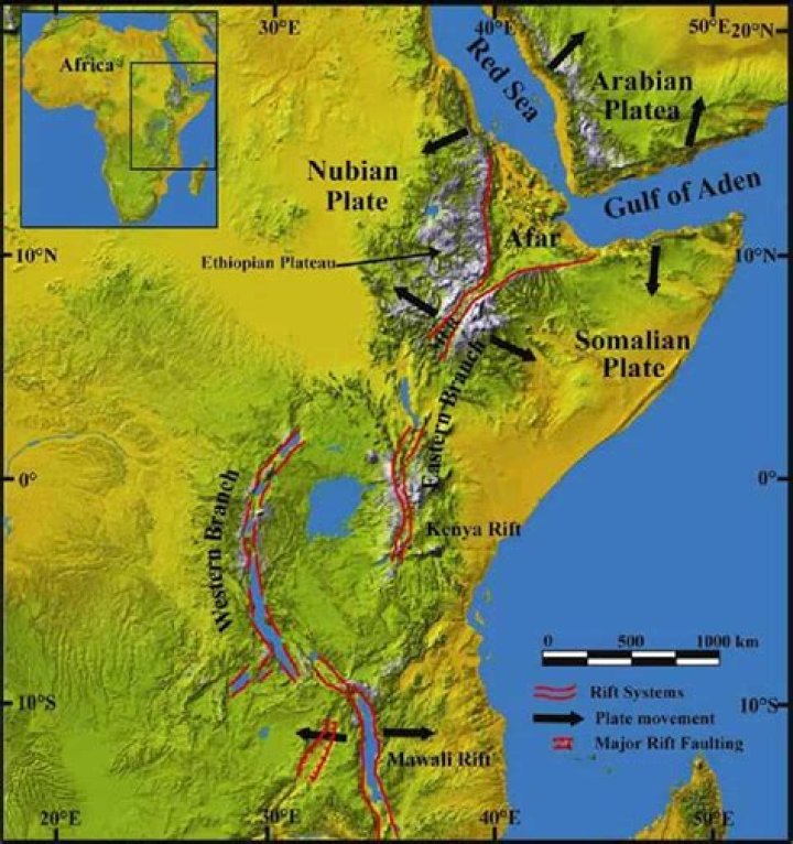 What is the rift valley in Africa known for?