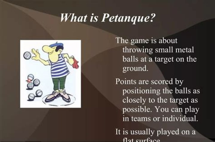 Where is petanque played?