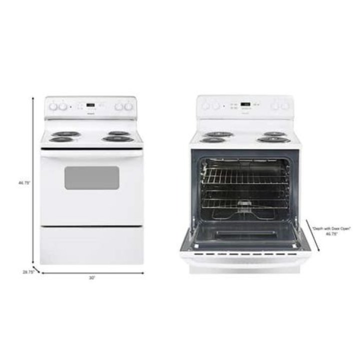Where is the model number on Hotpoint stove?