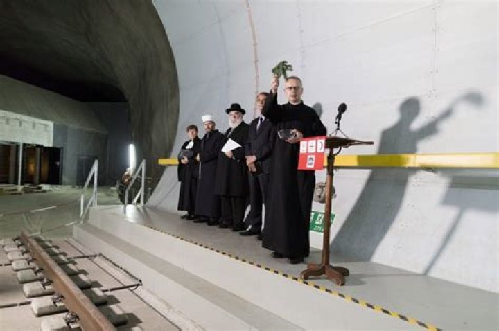 Who attended the Gotthard tunnel opening ceremony?