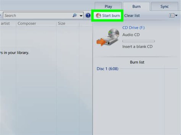 Why can I not burn a CD from Windows Media Player?